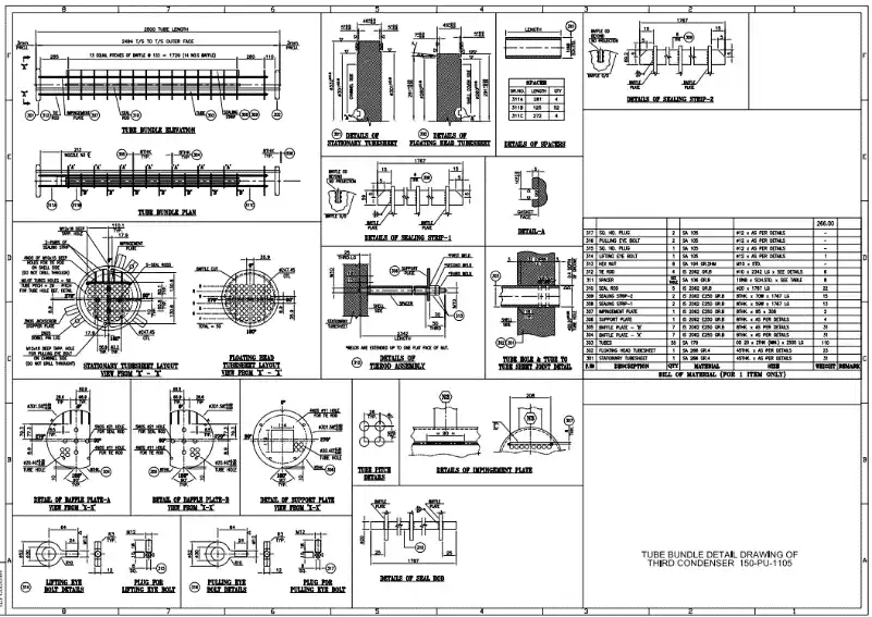 Heat Exchanger Tube Bundle Detail Drawing