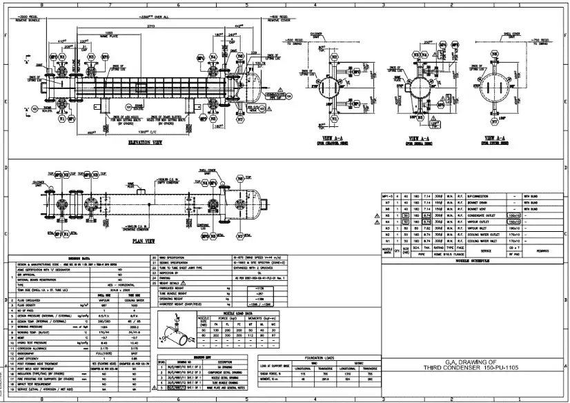 Heat Exchanger Design and Detailing Service GA Drawing