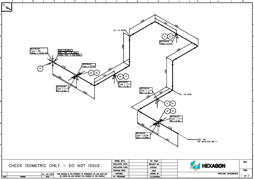 Piping Stress Analysis Service Isometric Drawing