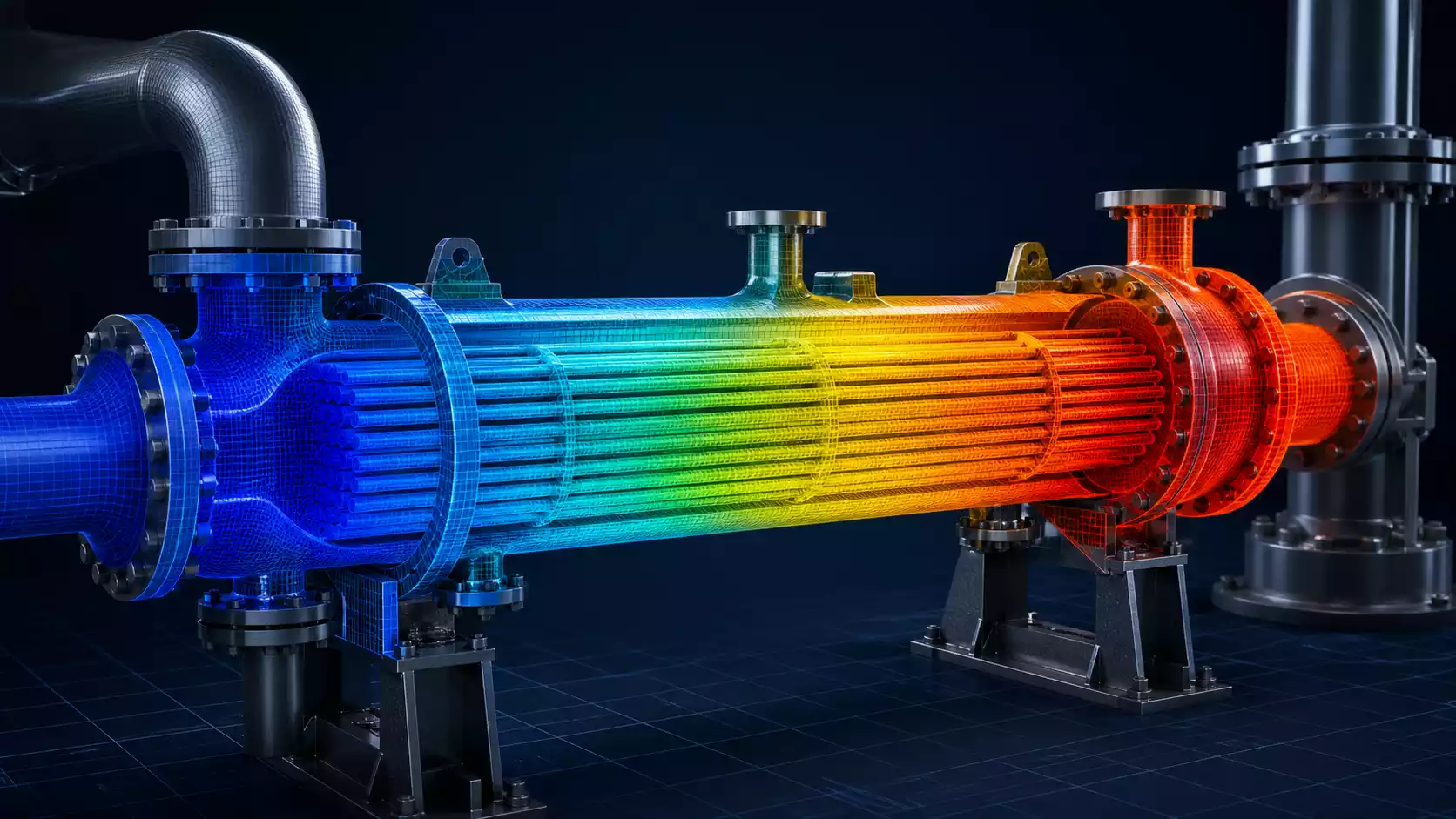 Thermal finite element analysis of an industrial shell-and-tube heat exchanger
